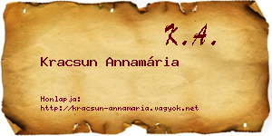 Kracsun Annamária névjegykártya